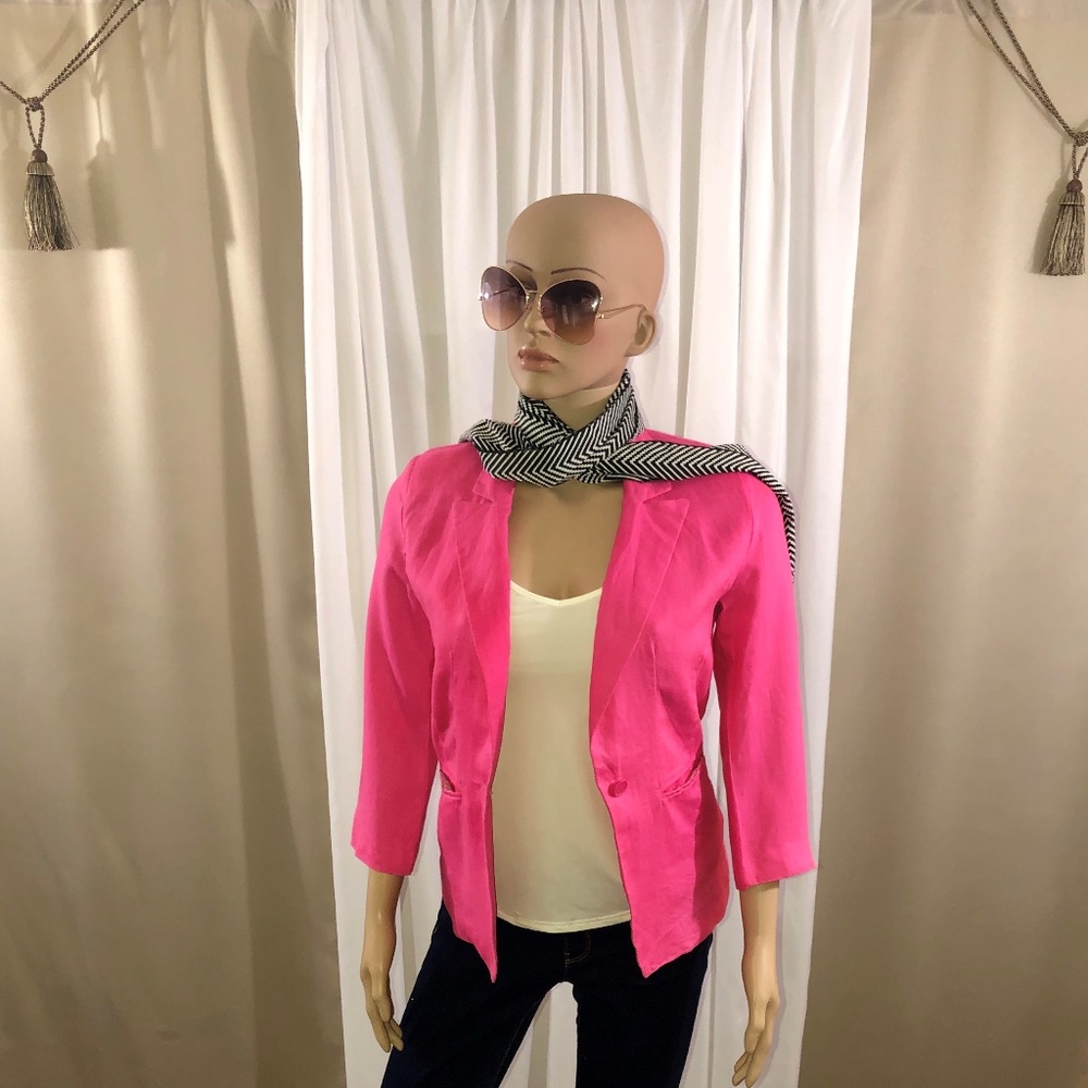 Hot pink (Medium) Linen Blazer